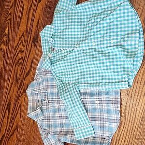 Janie and Jack 2 Button Down Collared Shirts Size 6-12 Months